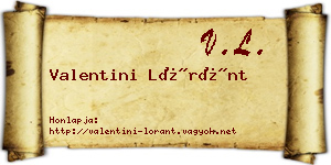 Valentini Lóránt névjegykártya