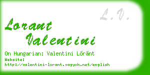 lorant valentini business card