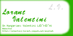 lorant valentini business card